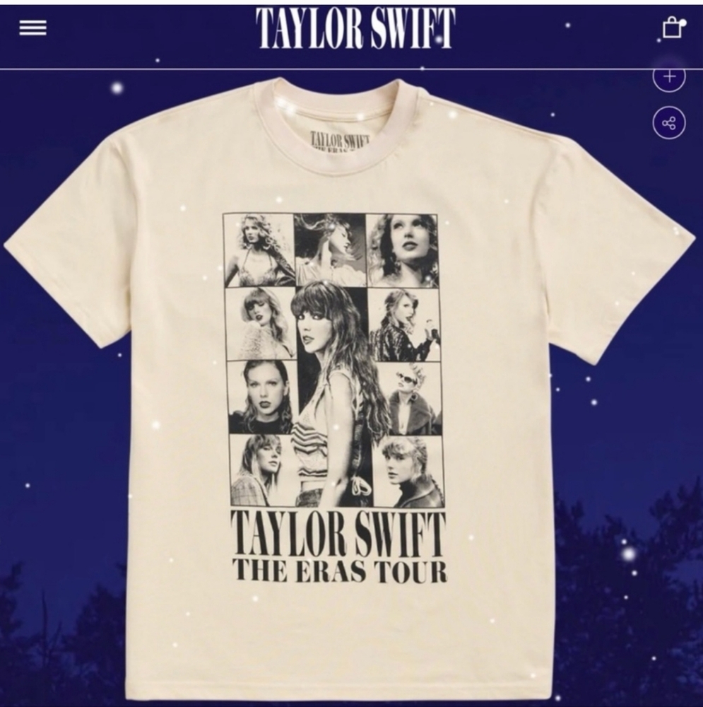 Taylor Swift Eras Tour Cotton Tee in Cream